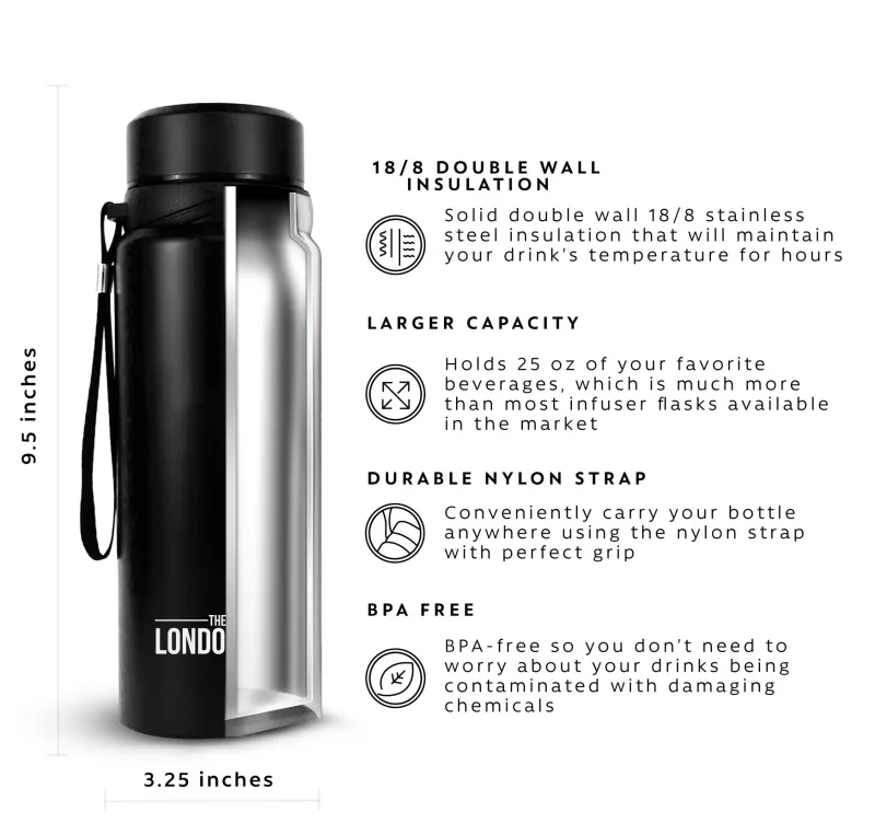 Tea Infuser Bottle 2-Pack, 25 Ounce