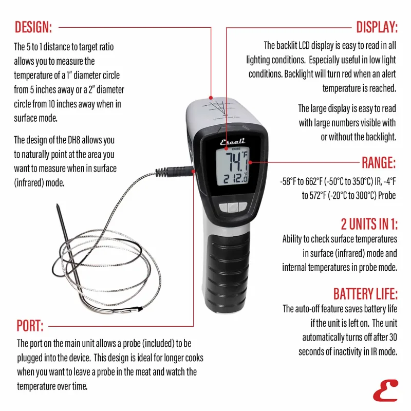 Infrared Surface and Probe Thermometer