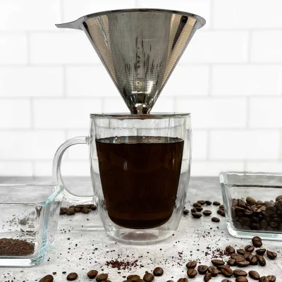 Stainless Steel Reusable Filter & Coffee Dripper, 1-4 Cup
