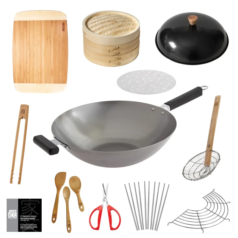 Professional Series Uncoated 14" Wok Bundle, 12 piece