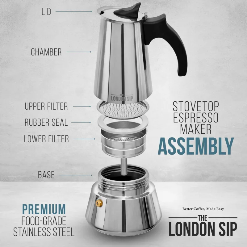 Stainless Steel Stovetop Espresso Coffee Maker