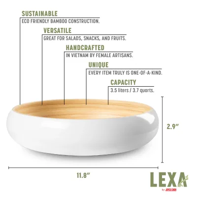 Lexa Bamboo Fruit Bowl, 12 Inch