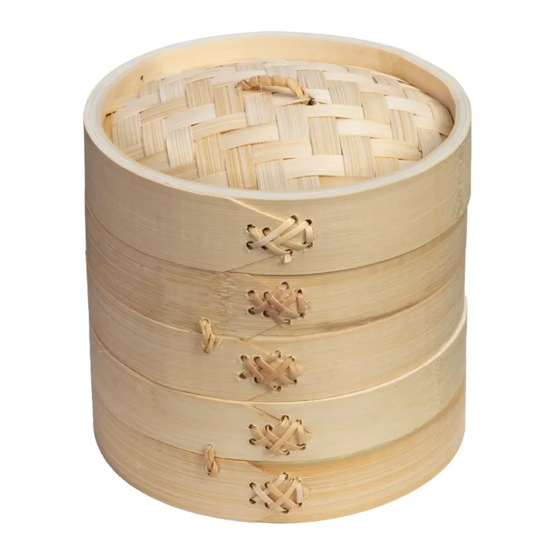 2-Tier Bamboo Steamer Baskets, 6-Inch