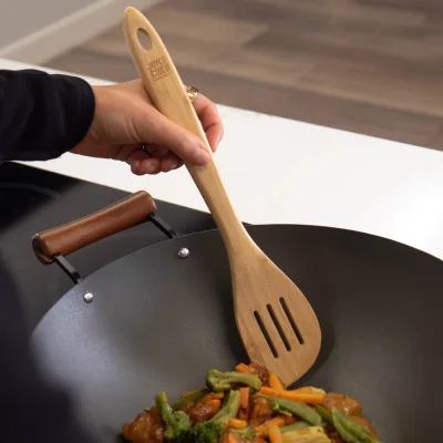Burnished Bamboo Slotted Spatula, 13-Inch