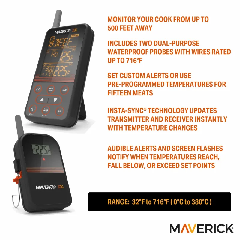 Extended Range Professional Wireless Thermometer, Dual Probe