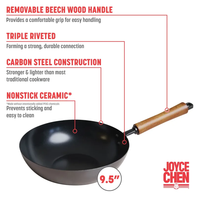 Classic Series 9.5-Inch Carbon Steel Ceramic Nonstick Stir Fry Pan