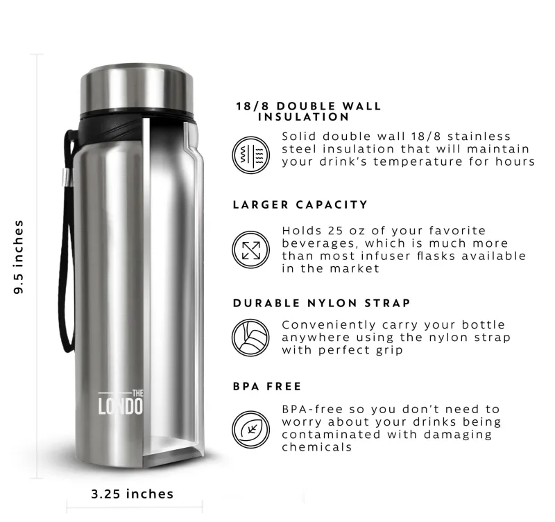 Tea Infuser Bottle 2-Pack, 25 Ounce