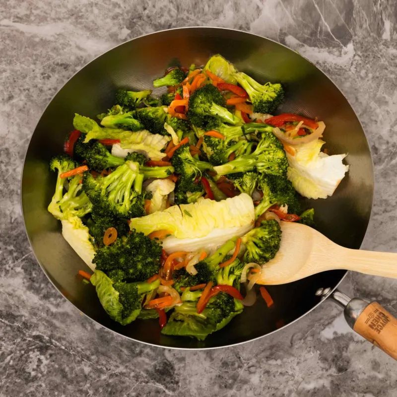Classic Series 12-Inch Carbon Steel Stir Fry Pan with Birch Handle