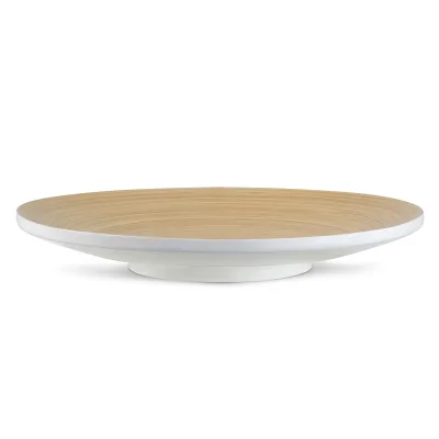 Lexa Bamboo Footed Plate, 12 Inch