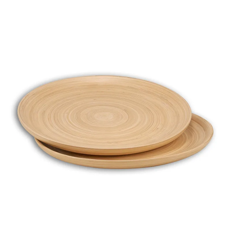 Lexa Bamboo Serving Plate Set, 12 Inch