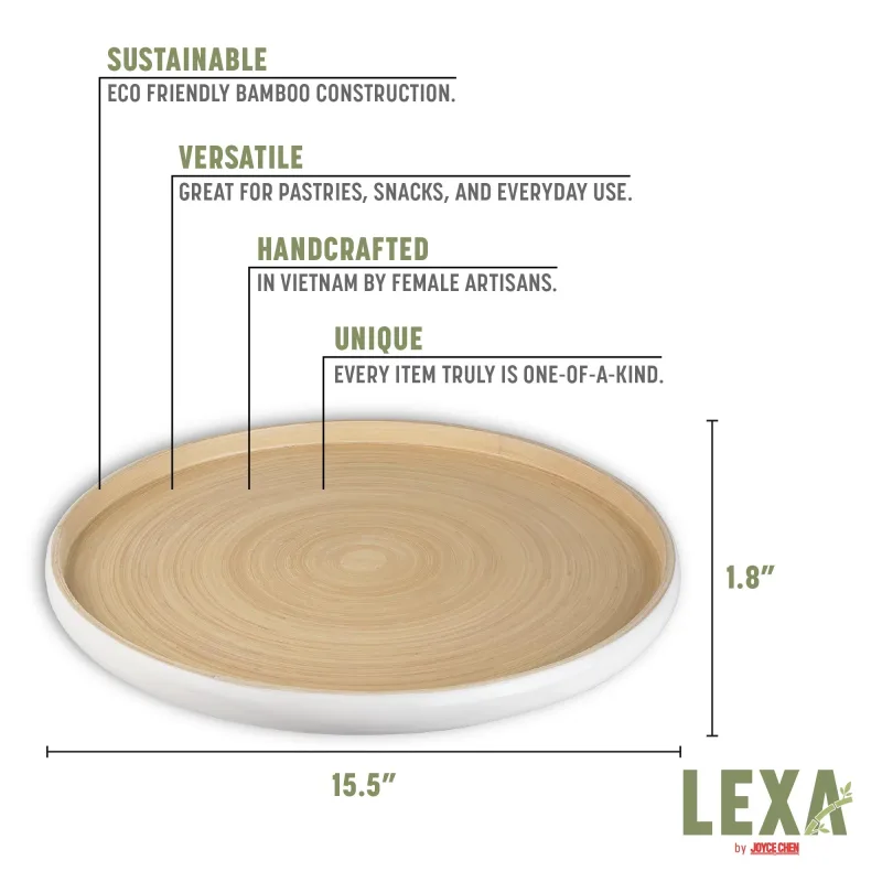 Lexa bambus serveringsbakke, 16 tommer