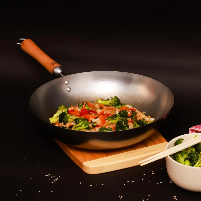 Classic Series 12-Inch Carbon Steel Stir Fry Pan with Birch Handle