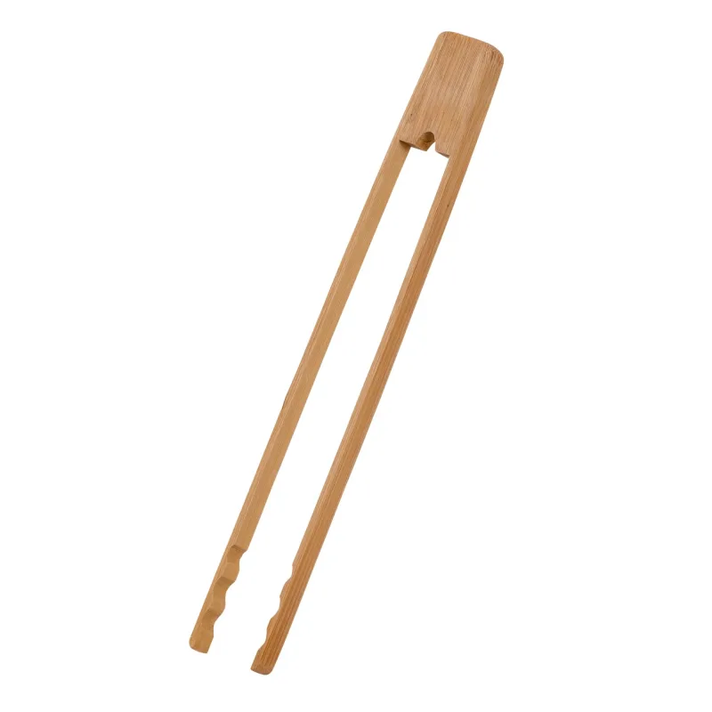 Burnished Bamboo Tongs with Serrated Teeth, 11-Inch