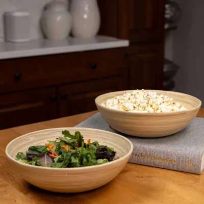 Lexa Bamboo Salad Bowl Set, 12 Inch