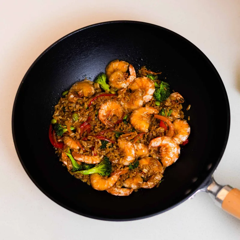 Professional Series 11.5-Inch Preseasoned Cast Iron Stir Fry Pan with Maple Handle