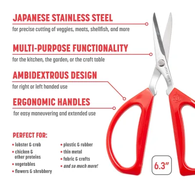 Original Unlimited Kitchen Scissors with Red Handles