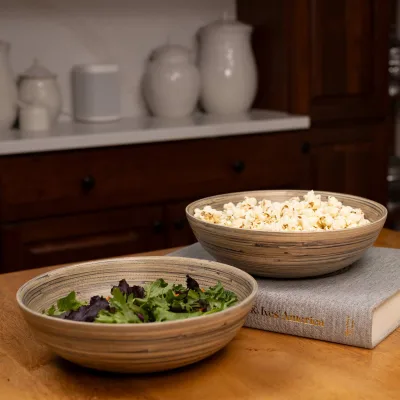Lexa Bamboo Salad Bowl Set, 12 Inch